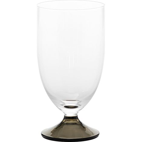 Zafferano Verre Maestro Lot de 4 pièces en verre sodocalcique fait à la main avec base colorée Gris - Design élégant sans pied pour la dégustation