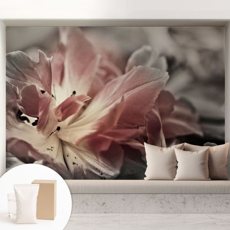 Fototapete Tapete Vliestapete mit Kleber - Wandtattoo - leicht anzubringen - Wandverkleidung Pastellfarbene Blume 208x146 cm (1/5)