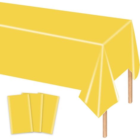 3er-Set Gelbe Einweg-Tischdecken 137x274 cm für Partys & Feste