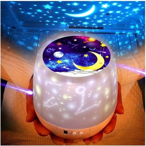 Musique Projecteur Lampe Enfant, Pépinière Lampes Étoiles Tournantes Pour Enfants Étoiles-LIAIKI (1/5)