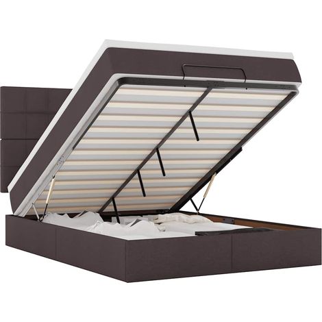 Maison Exclusive - Estructura cama otomana colchón tela marrón os (1/5)