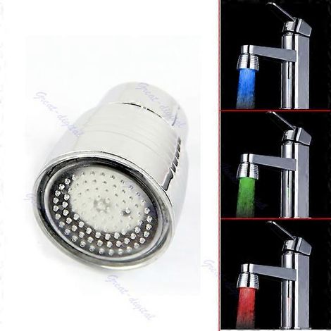 Robinet de cuisine avec capteur de température 3 couleurs et éclairage LED RGB pour douche C90D