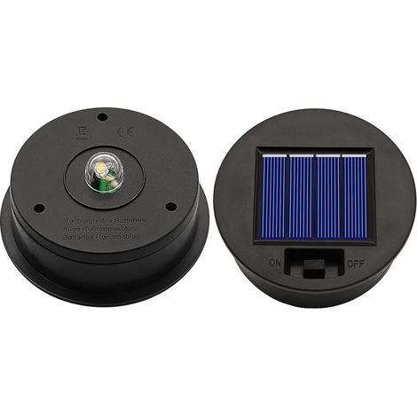YJFWAL Confezione da 2 luci solari di ricambio con lampadine a LED, pannello solare da 8 cm, copertura di ricambio, lampadina di ricambio per lanterne sospese, fai da te, per luci solari a LED (1/5)