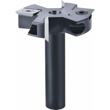Planfräser 12 mm Schaft 45 mm Schnittdurchmesser mit 2+2 Einsätzen Holzfräser Oberfräse Hobelfräser Oberflächenfräser