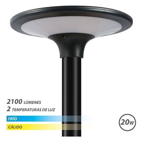 Elbat farola led solar 20w 2100lm 3000k/6000k - color negro