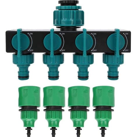 Y-Verbinder für Gartenschläuche, Kunststoff-Tropfbewässerungsanschluss, 4-Wege-Wasserhahnanschluss DN20/DN25 FNPT mit 1/4-Zoll-Schnellkupplung (1/5)