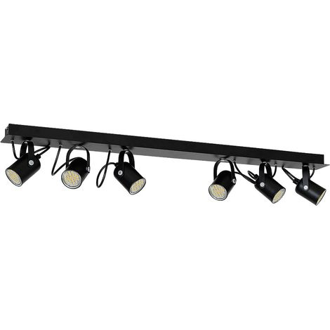 Plafonnier spot Milagro Pico noir métal 6xGU10 35W