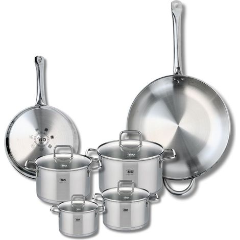 Ensemble de 2 Poêles de cuisson 24 et 32 cm et 4 faitouts 12, 14, 16 et 20 cm Elo Profi Citrin (1/5)
