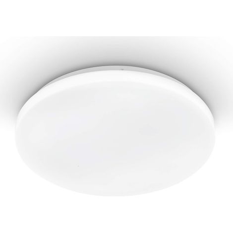 Eglo Plafoniera Led POGLIOLA, diametro 31 cm, lampada soggiorno, in acciaio e plastica, lampada bianca, lampada cameretta, lampada cucina, lampada ufficio, plafoniera ingresso, soffitto