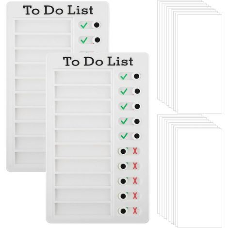 Tableau De Suivi Des Tâches - Planificateur Réutilisable En Plastique - Pour Organisation Scolaire Et Professionnelle - 2 Pièces (1/5)