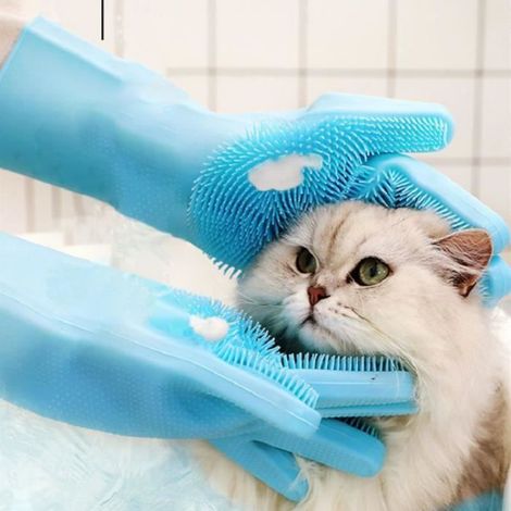 Gants de bain - Silicone - Anti-morsure - Massage en profondeur - Décontamination (1/4)