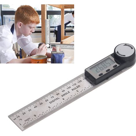 HUOTO Hochpräziser digitaler elektronischer Winkelmesser 0–200 mm, multifunktionaler Winkelmesser für die Holzbearbeitung, Winkelmessgerät (1/5)