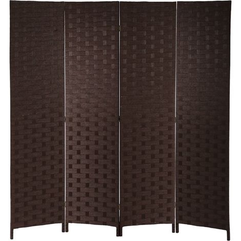 TRADE SHOP - Separe' A 4 Ante Pannelli Double Face Marrone Paravento Divisorio Ambienti Sep06 523367 -