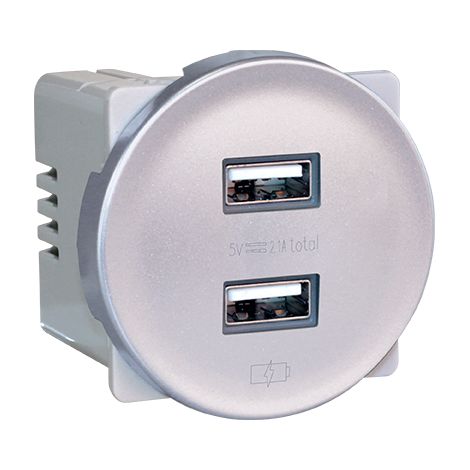 COMETE Prise double USB SILVER EUR'OHM 61329