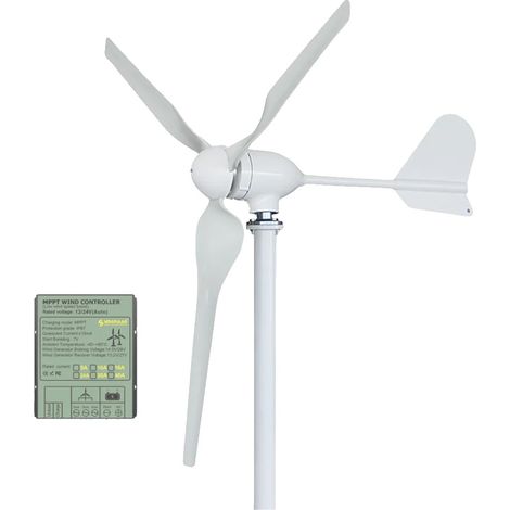 Generador de turbina eólica, potencia de salida de 4000 W, funcionamiento silencioso, con controlador MPPT, 4000 W-f, 12 V-b (1/2)