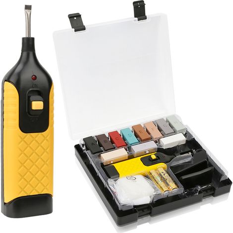 Wolketon Kit de reparación de laminado de 17 piezas. Kit de reparación de cera para superficies de madera y azulejos, kit de reparación de azulejos. (1/5)