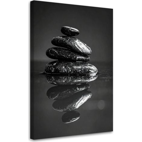 Leinwandbild Schwarze Steine Zen-Spa 40x60 (1/5)