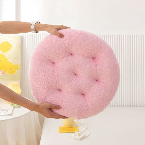 Comfortable Lambswool Chair Cushion, Soft and Plush Chair Seat Cushion, Seat Cushion for Meditation at Home and Office(40cm, Round-Pink) (1/4)