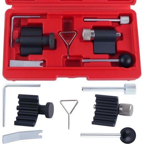 Outil de réglage de chaîne , Outil de calage moteur compatible avec VW 1.2 , 1.4 , 1.6 , 1.9 , 2.0 TDI SDI , outils d'arbre à cames avec boîte à outils(7PCS) (1/5)
