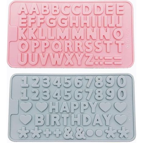 2 moules en silicone pour lettres et chiffres (1/5)