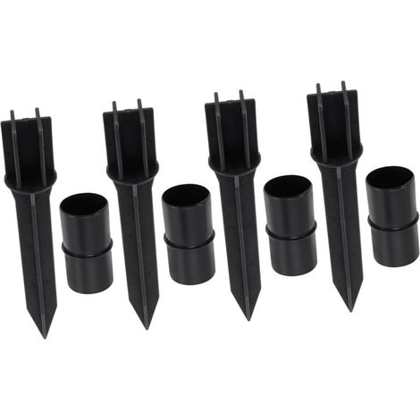 Repuestos para lámparas solares: Herrajes de plástico para postes de jardín, estacas de anclaje, kit de 4 tubos huecos y 4 conectores, accesorios para lámparas de césped de exterior.