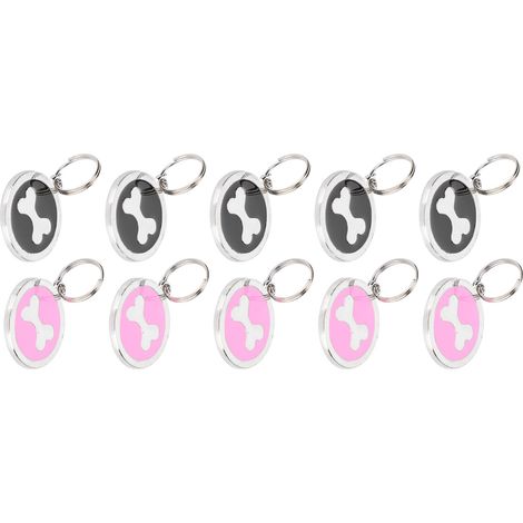 Lot de 10 médailles d'identification pour animaux de compagnie en forme d'os, à suspendre autour du cou. Étiquettes métalliques compactes et mignonnes pour chats et chiens. Couleur aléatoire. (1/5)