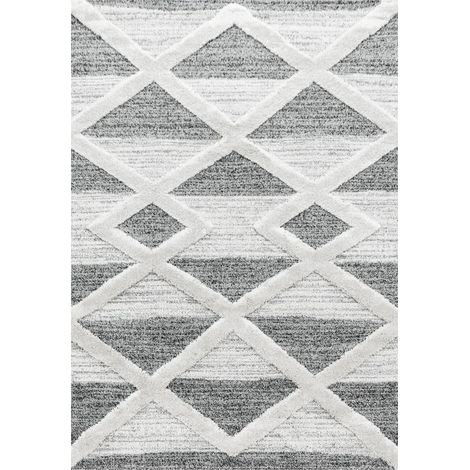 Tapis en relief Berbère TIZAS Crème et Gris (80x250cm) (1/5)