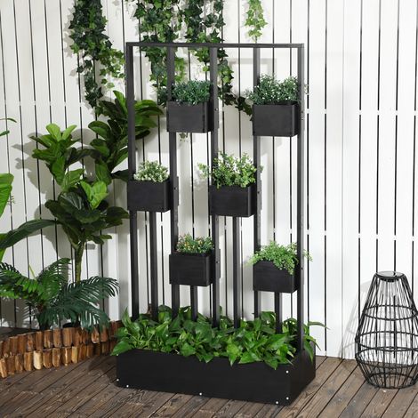 Jardinière surélevée avec treillis en bois pour plantes, légumes, dimensions 90 x 45 x 170 centimètres, fleurs ou herbes aromatiques