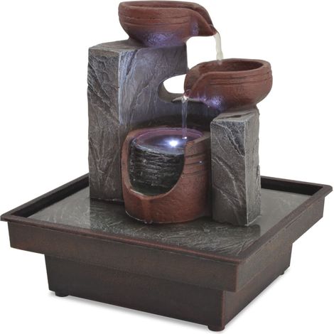 Zimmerbrunnen mit LED Polyresin