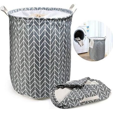 Panier à linge pliable - - 40x50 cm - Toile 100% coton - Imperméable - Grande capacité (1/5)