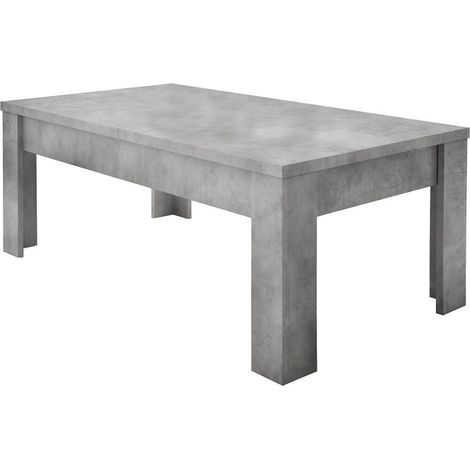 CIMENTO - Table Basse Rectangulaire Plateau et Pieds Aspect Cimento (1/2)