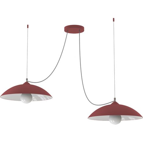 LUMICOM DREAM Sospensione, 2X E27, max 42W, metallo, rosso cowhide/bianco, D.40cm (1/4)