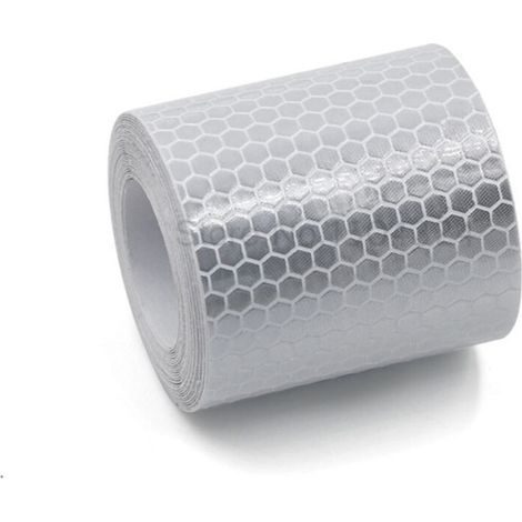 Lntyq Bande Réfléchissante, Haute intensité Ruban Réfléchissant Adhésif-Auto Imperméabiliser Sécurité à Marquer 50mm x 3M Blanc Argenté (1/4)