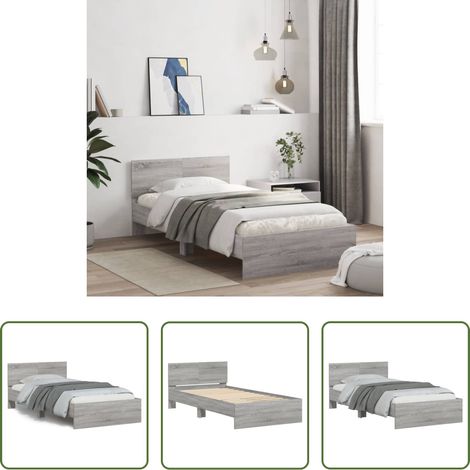 Cadre de lit - Cadre de lit sans matelas avec tête de lit 100x200 cm (1/5)