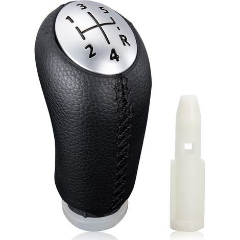 Pommeaux de leviers de vitesse manuel 5 vitesses pour Renault Clio III 2005-09, Megane 2 Laguna 2 2003-09, Clio 4 2012-19 Noir Cuir, avec Adaptateur (1/5)