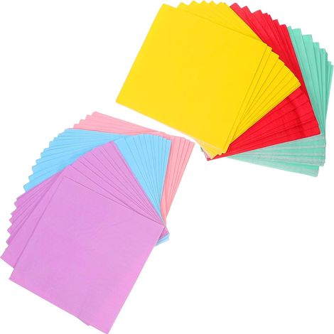 60pièces Lot de Serviettes de Cocktail Colorées Papier Jetables et Carrées pour Desserts et Boissons pour Mariages Anniversaires et Fêtes (1/5)