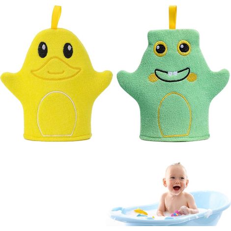 Gants de bain mignons pour bébé, gants de bain pour bébé, 2 gants de toilette pour le bain et la douche de bébé (1/5)