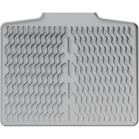 Silikon-Abtropfmatte für Küchenarbeitsplatten, rutschfest, mit Abfluss, hitzebeständig, 15,35 x 13 Zoll (hellgrau) (1/5)