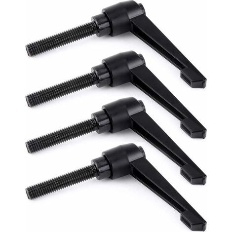 Poignée de Levier de Serrage en Métal, Poignée de Serrage Réglable, Machine de Poignée de Filetage, Réglable Levier Serrage, pour Accessoires Machines, M8, 40MM, Noir, 4 Pièces, (1/5)