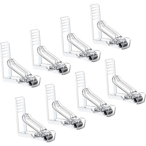Fixation de nappe - Articles de jardin - pour tables - 8 pièces - transparent - Pince de table - Support de nappe - Clips pour nappe - extérieur - Pour l'intérieur et l'extérieur (1/5)