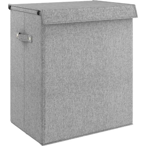 Panier à linge,Panier à vêtements pliable Gris 51x34,5x59 cm Tissu en faux lin CFW444269 (1/5)