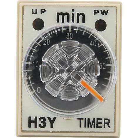 Minuterie à retardement H3Y-2 relais 8 broches, 0 à 60 minutes, minuterie rotative 5 A 220 V AC pour applications multiples (1/5)