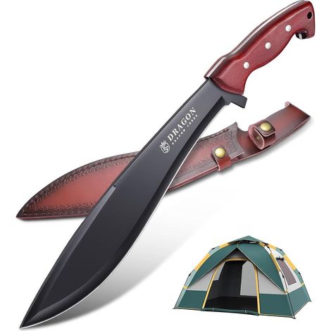 Dragon Creek Großes Outdoor Messer Full Tang Jagdmesser D2 Stahl Bushcraft (1/5)