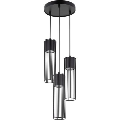 Suspension industrielle noire ronde Ø20cm Fobia 3xGU10 Sigma (1/4)