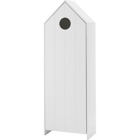 M&S – Armoire Casami blanche – MDF laqué – 3 tablettes et tringle – Dimensions L 54 x H 38 x P 35 cm – Pour chambre d'enfant