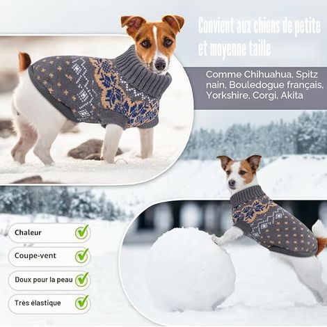 Dog Pet Sweater, Winter Warm Dog Cat Jumper Clothes, Comfortable Coat for Pets Costume Puppy Jumper Kitten Sweater Clothes for Small Medium Dogs Large Cats (1/4)