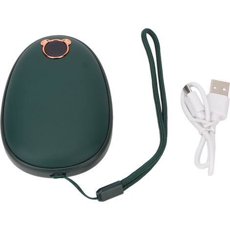 2 en 1 Batterie externe 4000mAh Chauffage mains portable, chargeur USB 3 niveaux, réchauffeur électronique Vintage Vert (1/5)
