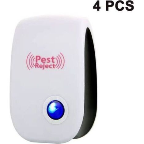 Ultrason Anti Moustique, 4 Pack Ultrason Souris et Rats & Insectes Répulsif Électronique, Répulsif Ultrason Anti-Rongeurs Insectes Anti Insectes, Moustiques, Fourmis, Rats, Araignées (1/5)