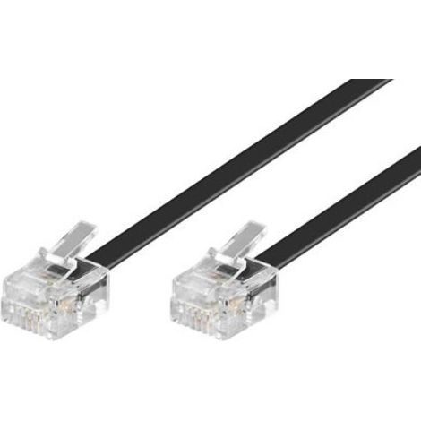 Microconnect 6m RJ11 m/m Cable telefónico Negro - Cable para teléfonos fijos (6 m, RJ11, RJ11, Negro, Male Connector/Male Connector)