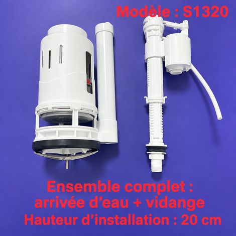 Mécanisme de chasse 3 pouces hauteur 20 cm et robinet d'alimentation standard pour WC 3 20cm réf 1212 210 g – Livraison gratuite